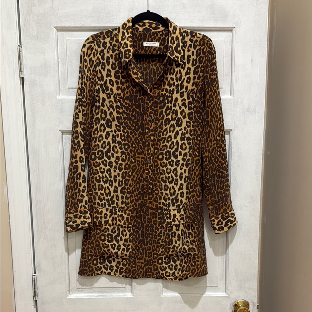 Equipment Leopard Print Dress - Brown and Black